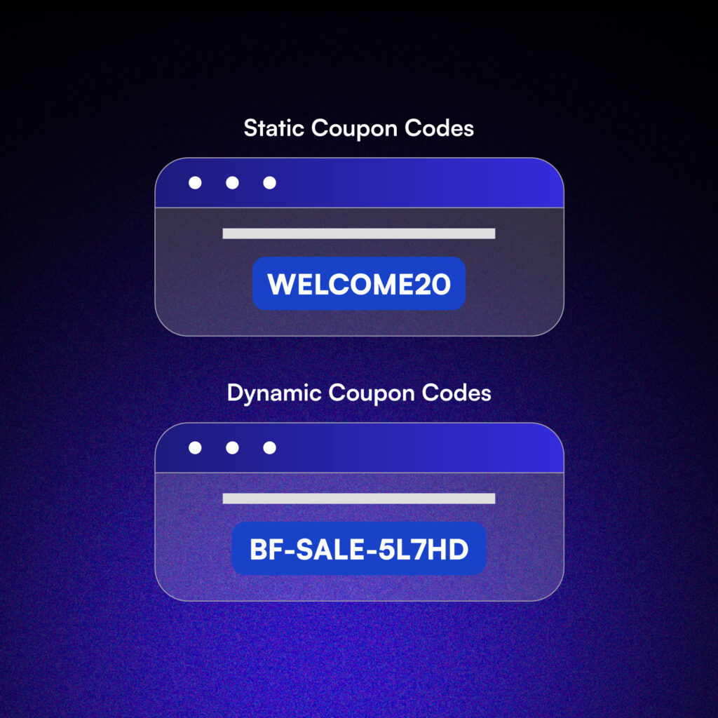 Two types of coupon codes