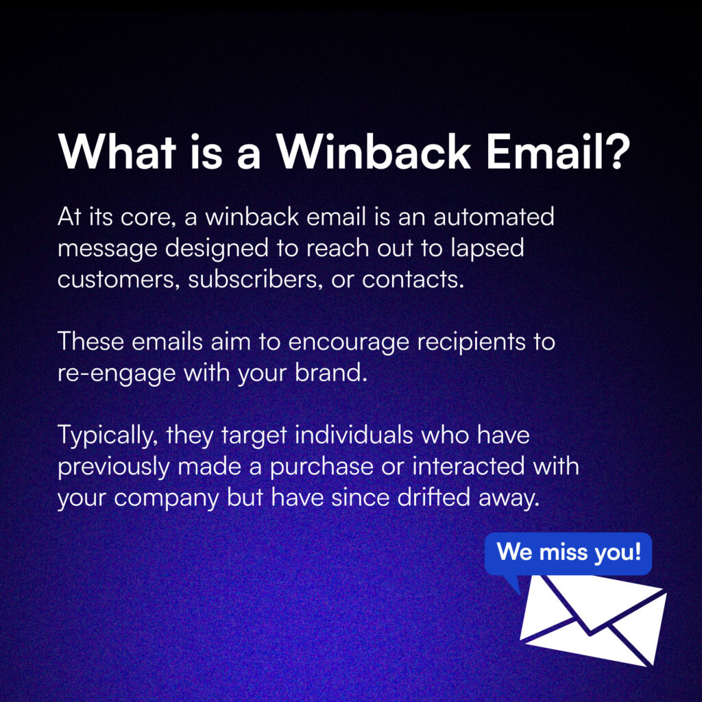 Definition of a winback email for e-commerce.