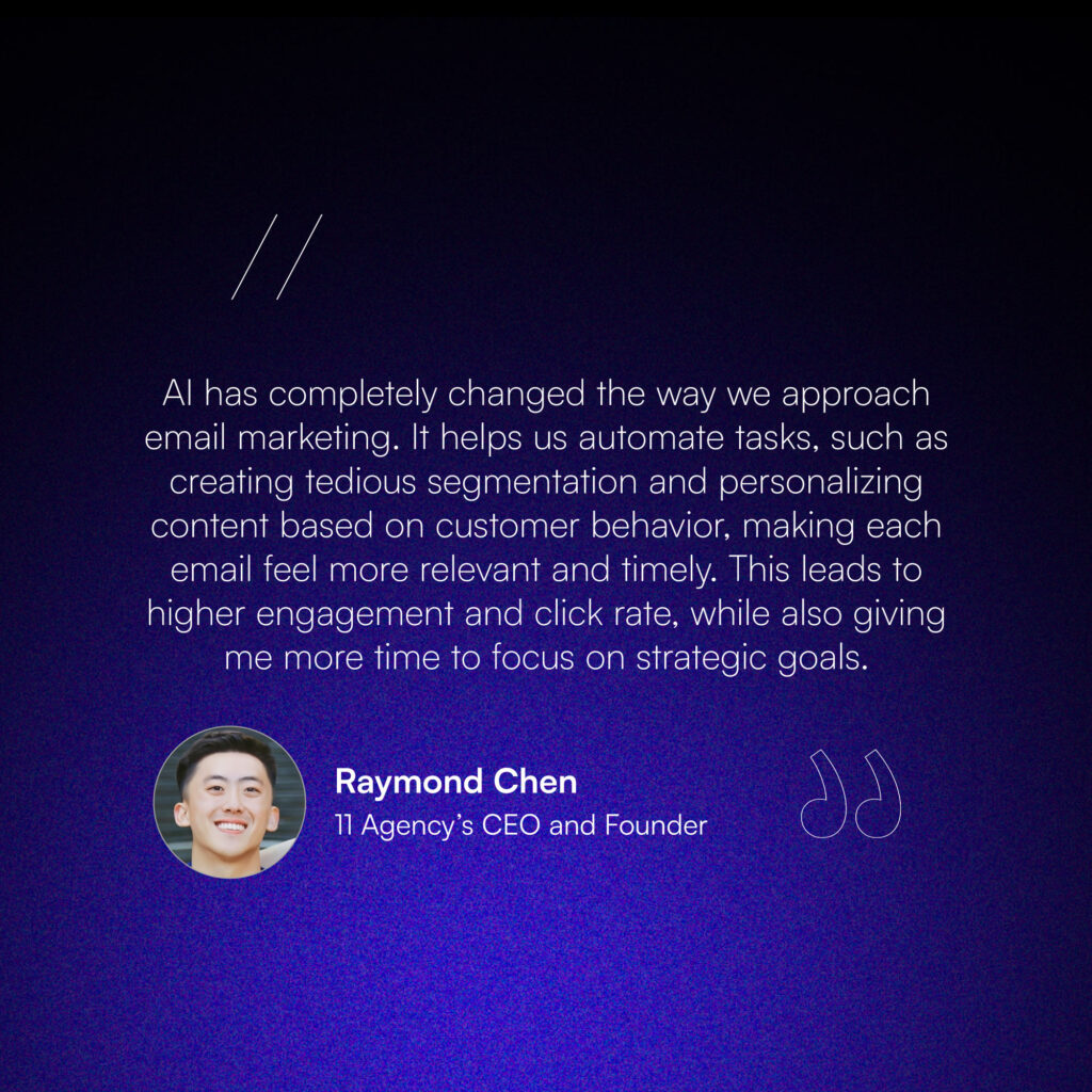 The Impact of AI on Email Marketing according to 11 Agency founder, Raymond Chen.