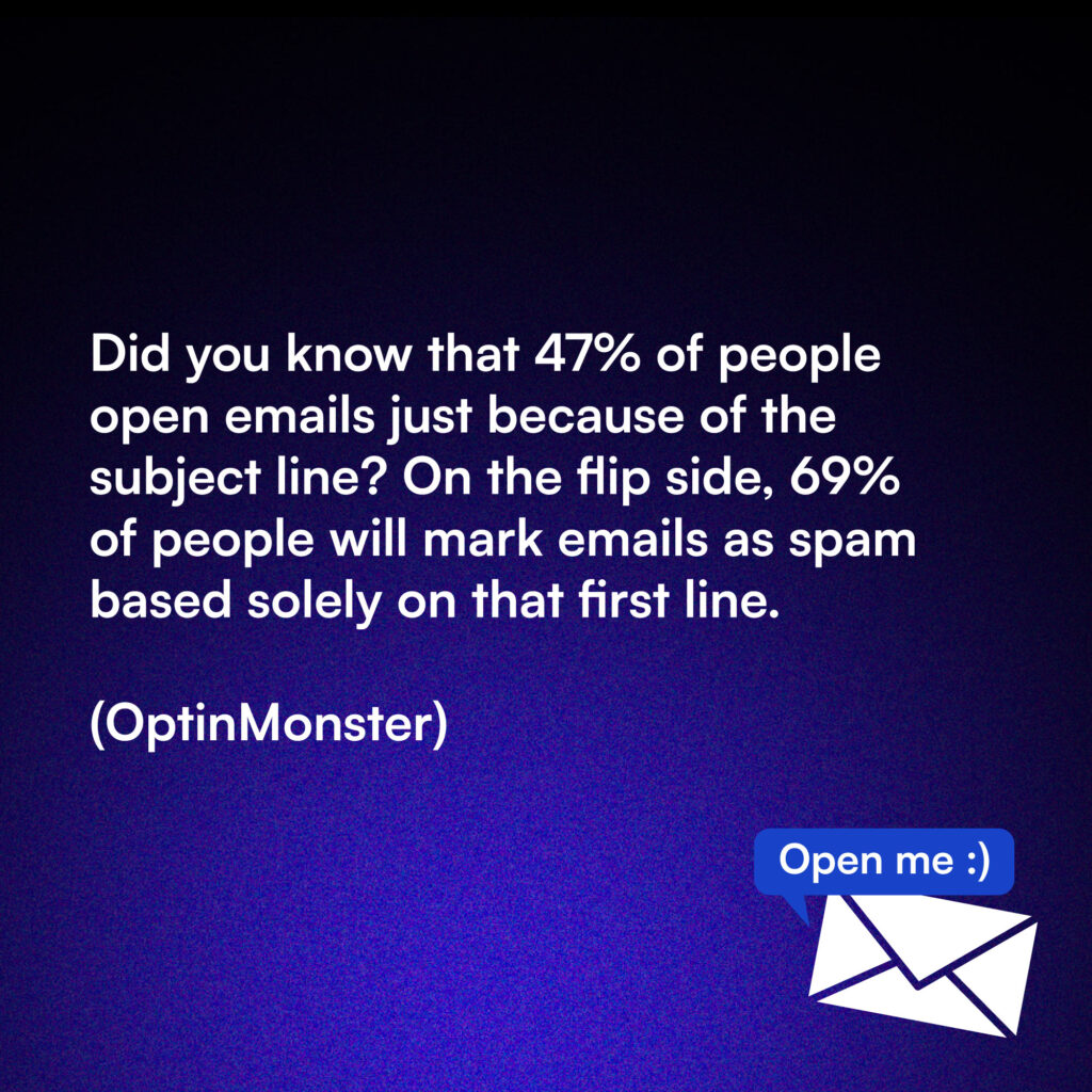 Data about people opening emails because of the subject line.