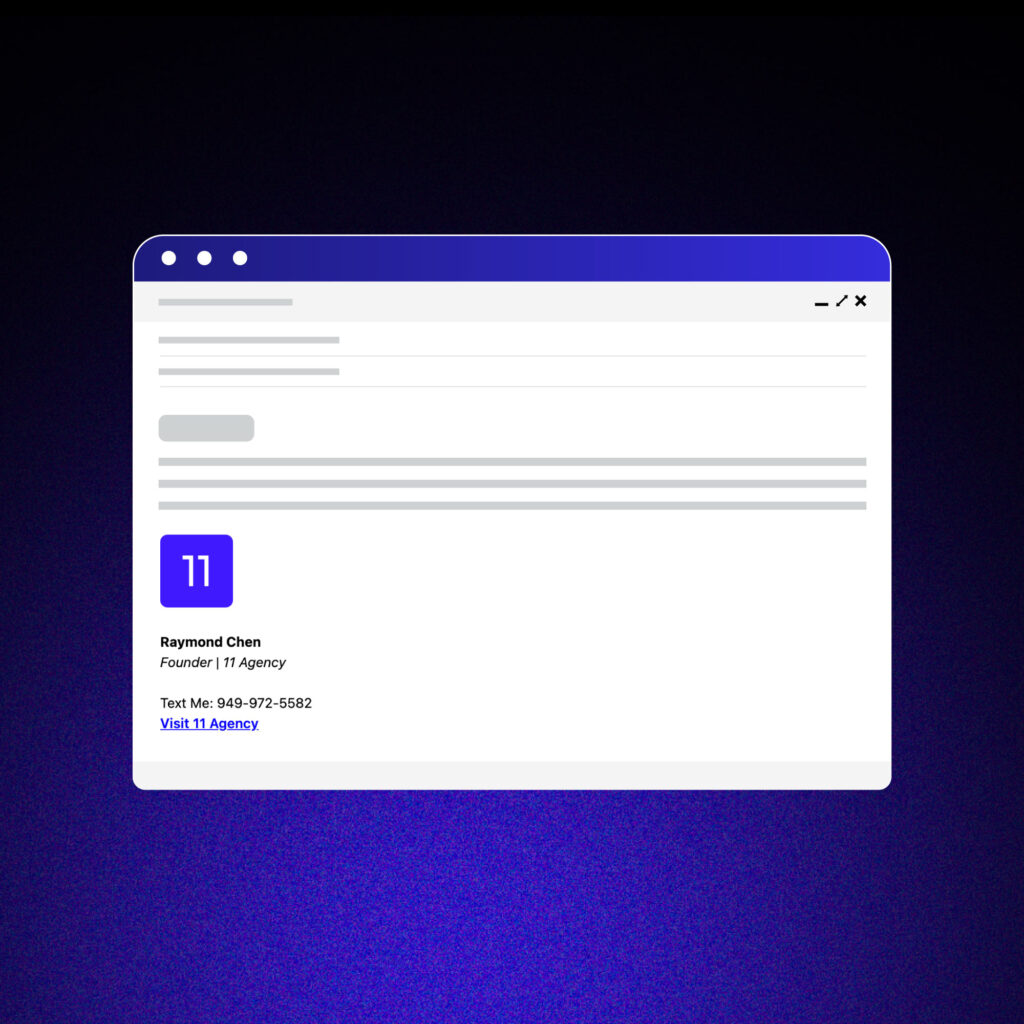 Professional Email Signature Example By 11 Agency